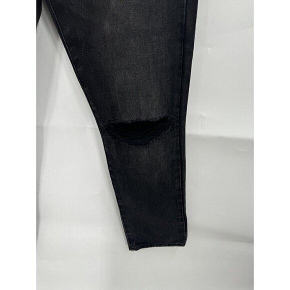 Pistola Jean Women 26 Black Wash Denim Straight Leg Blowout Knee Jean Button Fly - Picture 6 of 7